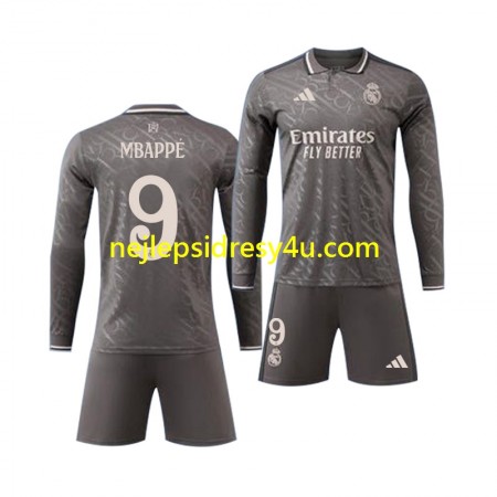 Fotbalový Dres Real Madrid Kylian Mbappé 9 Dětské Alternativní 2024/25 Dlouhý Rukáv
